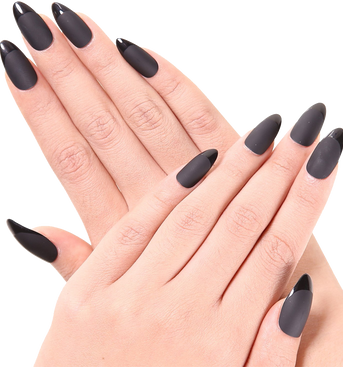 Ejiubas 24 Pcs Grey Color Matte With Glossy Finish Full Cover Talone Medium False Nail Tips