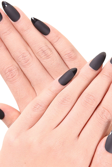 Ejiubas 24 Pcs Grey Color Matte With Glossy Finish Full Cover Talone Medium False Nail Tips