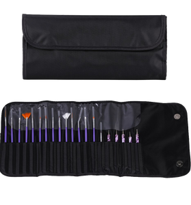 Ghb Nail Art Brushes Painting Draw Dotting Pens 24 Pieces Kit Set With Black Rollup Bag