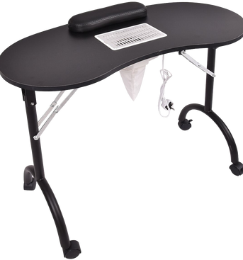 Giantex Folding Portable Vented Manicure Table Nail Desk Salon Spa With Fan &Bag