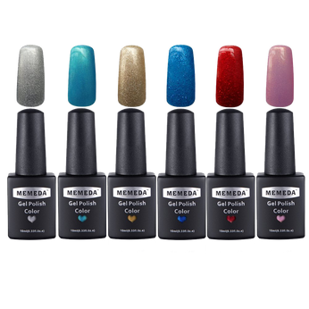 Memeda 6pc Color Gel Nail Art Polish Uv Led Light Manicure Set