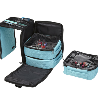 Seya 3 Piece Black Foldout Nail Polish Storage Station Set Holds 75 Bottles